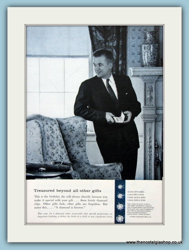 De Beers Diamonds Jewellery Set Of 4 Original Adverts 1959 & 1960 (ref AD6182)