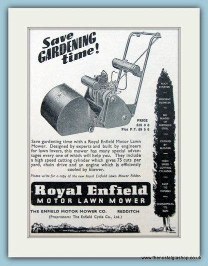 Royal Enfield Lawnmowers. Set of 4 Original Adverts 1950s (ref AD4620)