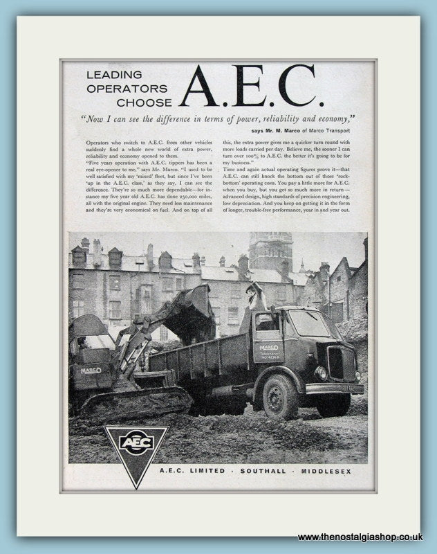 A.E.C Tippers Original Advert 1960 (ref AD2954)