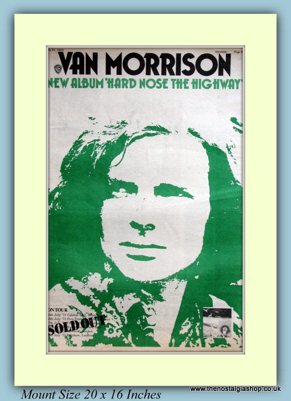Van Morrison Hard Nose The Highway Original Advert 1973 (ref AD9113)