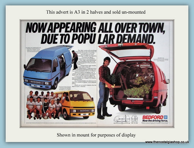 Bedford Midi Vans. Large Original Advert 1986 (ref AD2987)