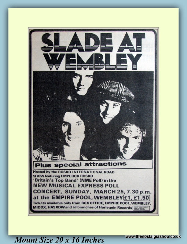 Slade At Wembley Original Advert 1973 (ref AD9404)
