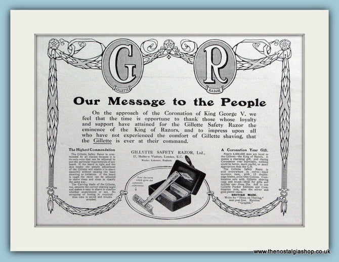 Gillette Razor. Original Advert 1911 (ref AD6013) – The Nostalgia Shop