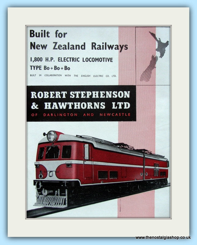 1,800 H.P.Electric Locomotive Robert Stephenson & Hawthorns Ltd Original Advert 1955 (ref AD6488)