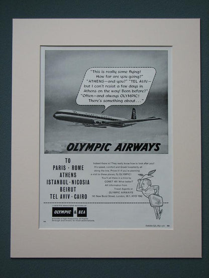 Olympic Airways & Shipping 1961 Original adverts  x2 (ref AD675)