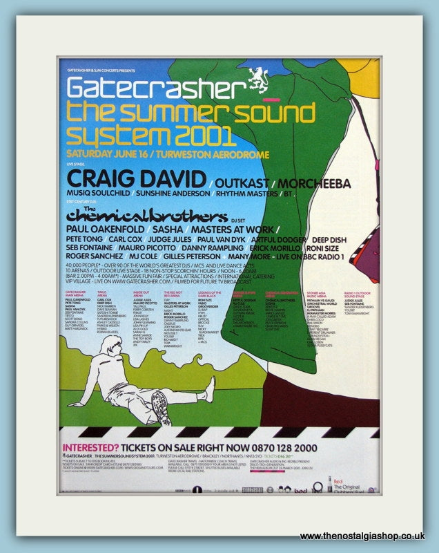 Gatecrasher Summer Sound System 2001 Festival Advert (ref AD3347)