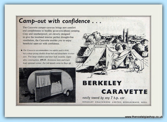 Berkeley Caravette Camper Original Advert 1953 (ref AD6323)