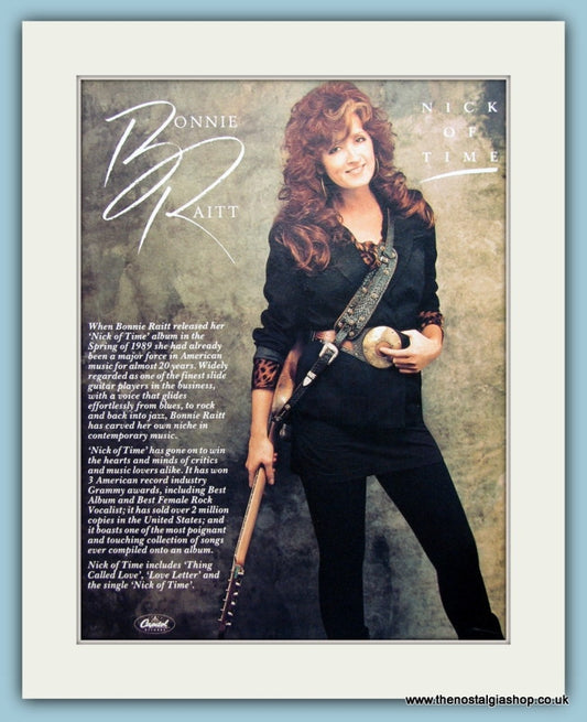Bonnie Raitt Nick Of Time 1990 Original Music Advert (ref AD3445)