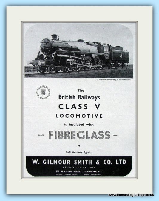 British Railways  Insulation Fibreglass W.Gilmour Smith Original Advert 1951 (ref AD6507)