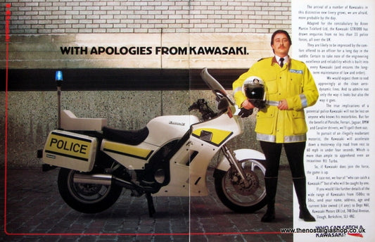 Kawasaki GTR1000 Police Bike. Original advert 1988 (ref AD1288)