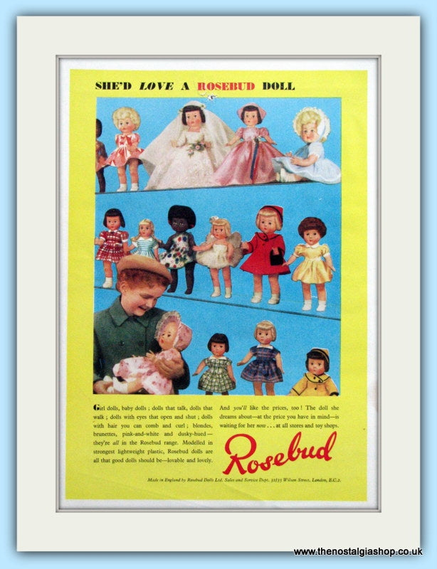 Rosebud Dolls Original Advert 1955 (ref AD4777)