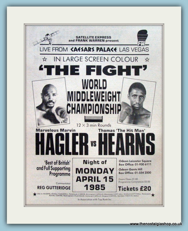 Hagler v Hearns Superfight 1985 Original Advert (ref AD4388)
