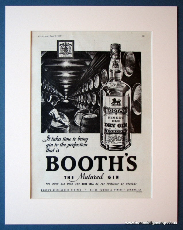 Booth's Gin 1937 Original Advert (ref AD1147)