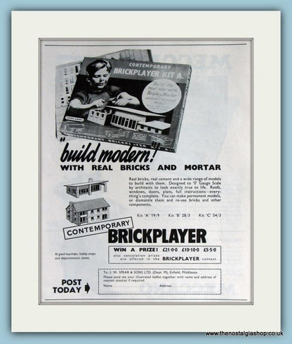 Brickplayer Building Kit. 2 x Original Adverts. 1960's (ref AD2807)