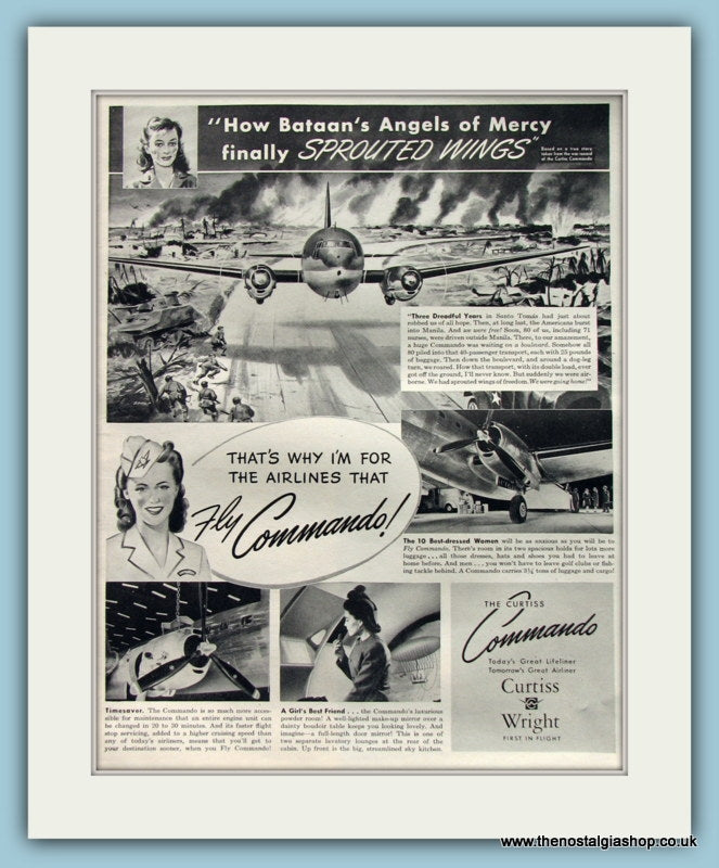 Commando Airline Original Advert 1945 (ref AD8252)