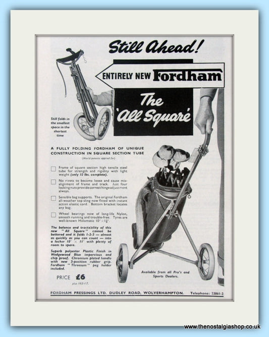 Fordham Golf Trolley. Original Advert 1959 (ref AD4962)