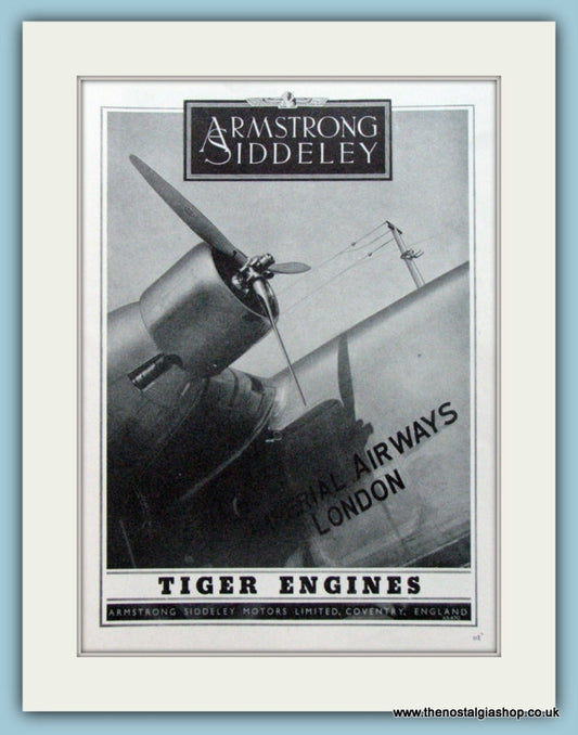 Armstrong Siddeley Tiger Engines. Original Advert 1938 (ref AD4199)