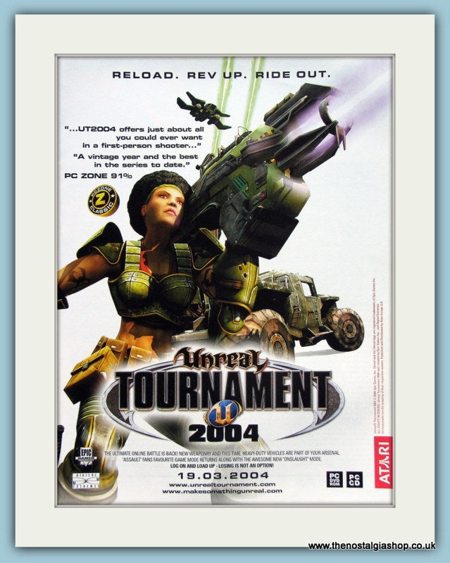 Unreal Tournament Computer Games Original Advert 2004 (ref AD3962)