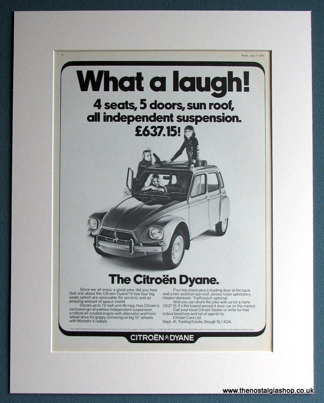 Citroen Dyane 1972 Original Advert (ref AD1700)