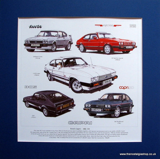 Capri Mk III Mounted Car Print