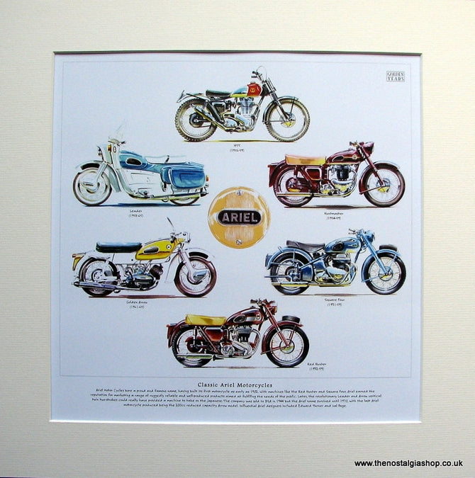 Ariel Motorcycle Mounted Print