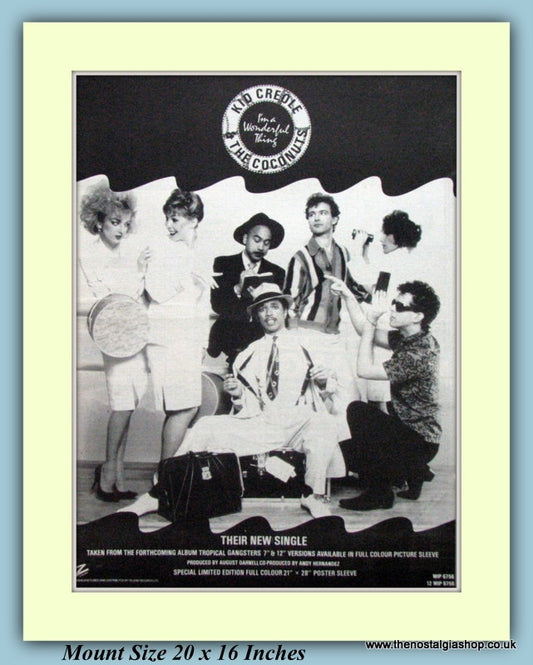 Kid Creole And The Coconuts I'm A Wonderful Thing Original Advert  1982 (ref AD9301)