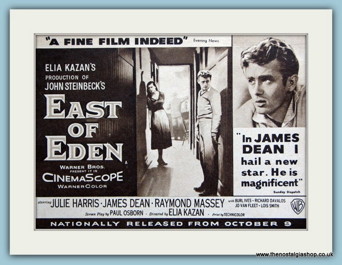 East Of Eden starring James Dean, 1955 Original Advert (ref AD3234)