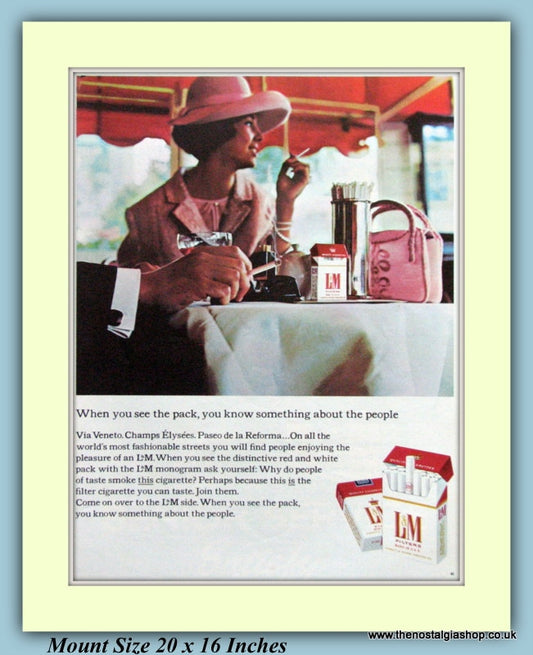L&M Cigarettes Original Advert 1966 (ref AD9359)