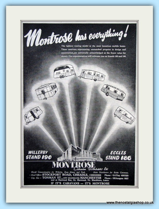 Montrose Caravans Original Advert 1952 (ref AD6350)