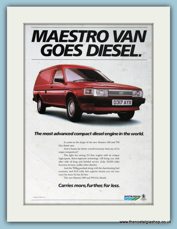 Austin Rover Maestro Diesel Vans Original Advert 1986 (ref AD2947 ...