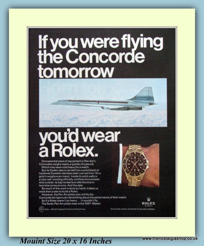 Rolex GMT-Master Watch Concorde Original Advert 1969 (ref AD9378)