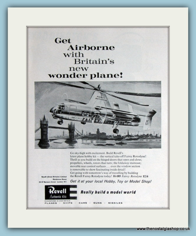 Revel Model Kits - Fairey Rotodyne. Original Advert 1961 (ref AD2813)