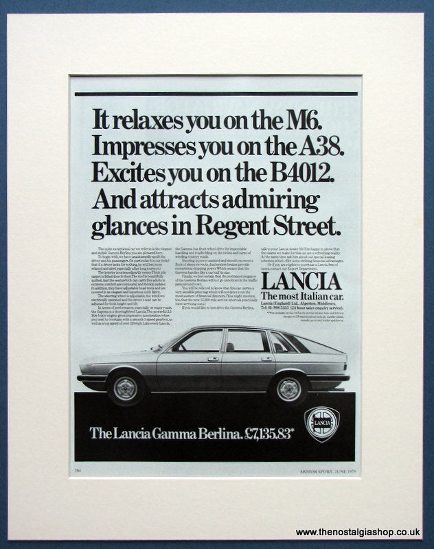 Lancia Gamma Berlina 1979 Original Advert (ref AD1682)