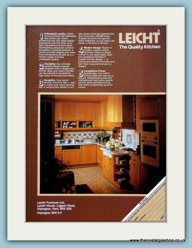 Leicht Kitchen Furniture Original Advert 1981 (ref AD2753)