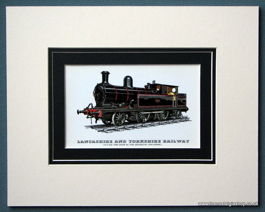Lancashire And Yorkshire Railway 2-4-2 Side Tank Engine Mounted Print (ref SP45)