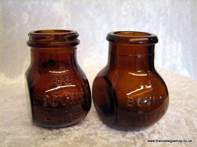 Bovril Bottles x 2.  (ref nos057)