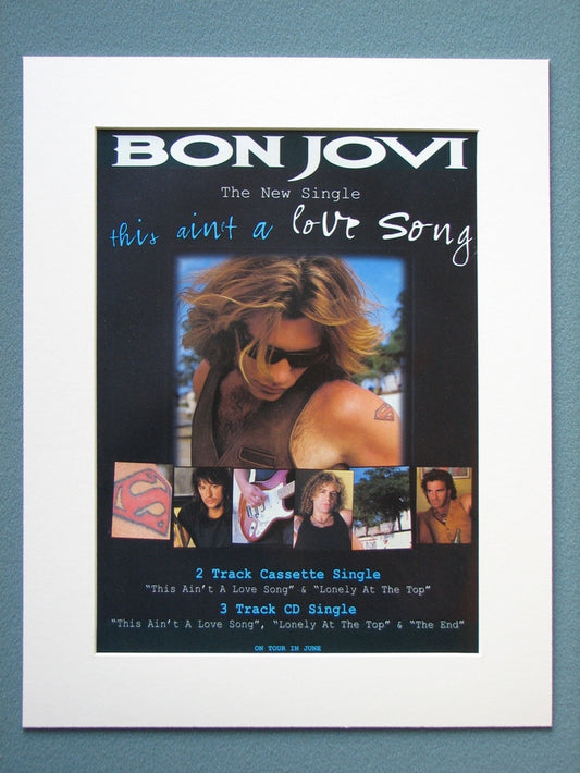 Bon Jovi 1990's 2 x Original Adverts (ref AD871)