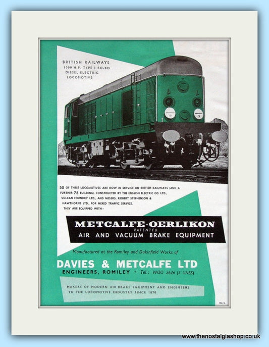 British Railways Type-1 Locomotive. Original Advert 1961 (ref AD6168)
