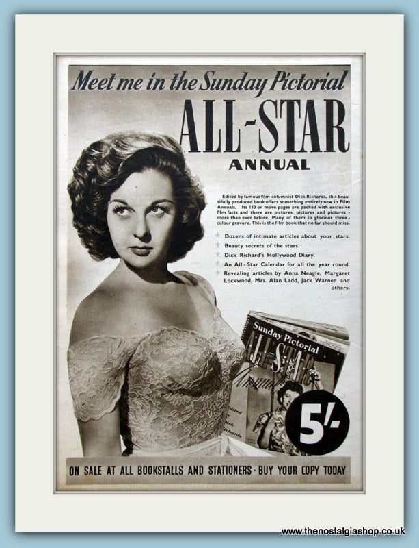 All-Star Annual Sunday Pictorial Margaret Lockwood 1950 Original Advert (ref AD4523)
