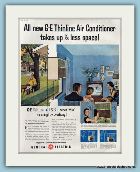 General Electric Thinline Air Conditioner Original Advert 1956 (ref AD8206)