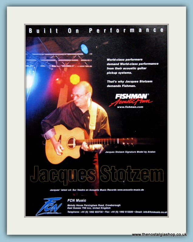 Fishman Acoustic Guitar Featuring Jacques Stotzem Original Advert 2003 (ref AD2742)
