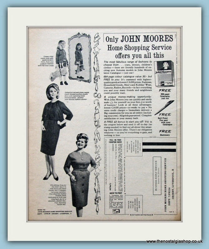 John Moores Home Shopping Catalogue 1965 Original Advert (ref  AD4546)