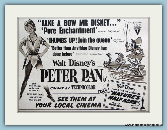 Peter Pan, Walt Disney's, 1953 Original Advert (ref AD3218)