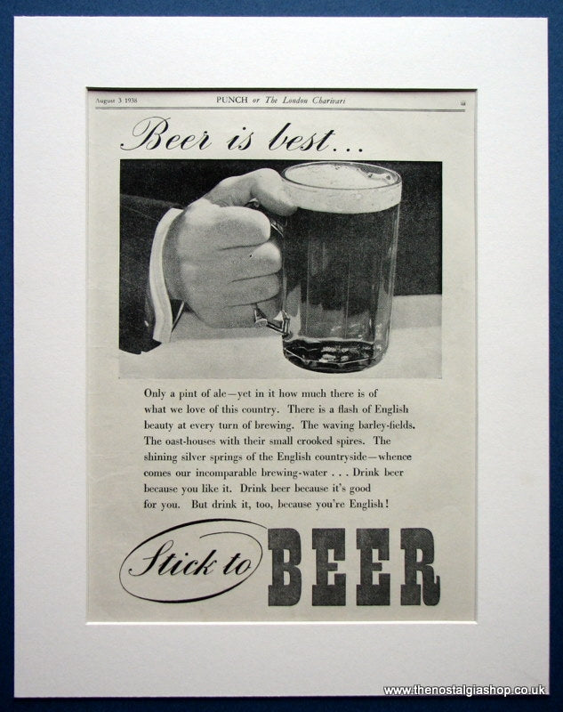 Beer 1938 Original Advert (ref AD997)