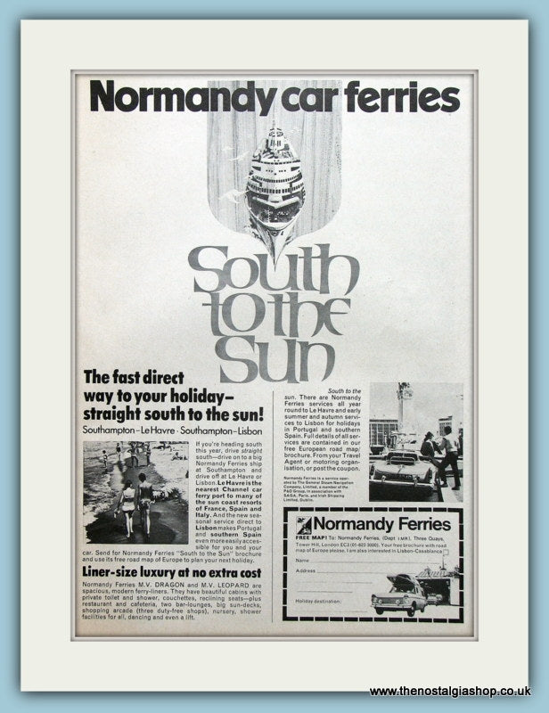 Normandy Ferries Original Advert 1969 (ref AD2321)