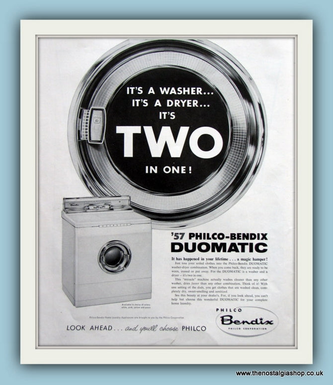 Philco-Bendix Duomatic Original Advert 1957 (ref AD8172)