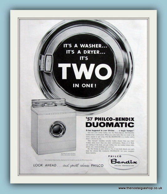 Philco-Bendix Duomatic Original Advert 1957 (ref AD8172)