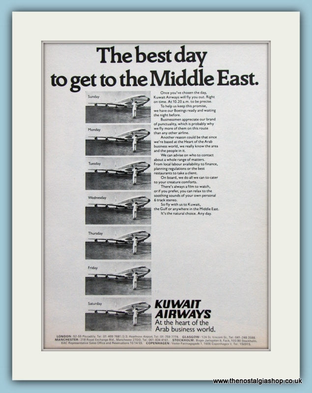 Kuwait Airways Original Advert 1977 (ref AD2154)