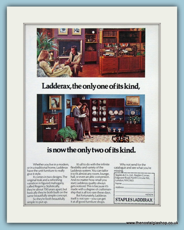 Staples Ladderax Furniture Original Advert 1976 (ref AD2441)