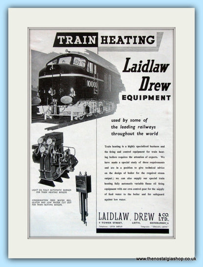 Laidlaw Drew Train Equipment & Diesel Shunter. Original double advert 1951 (ref AD6214)